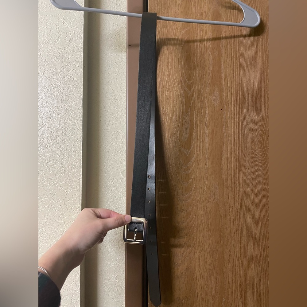 Black Square Buckle Belt